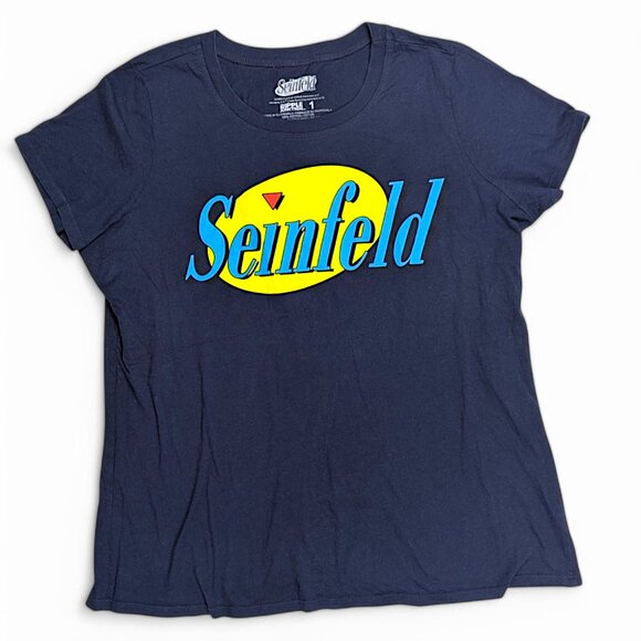 Seinfeld T-Shirt Ripple Junction 1X Navy Blue Graphic Tee - Picture 1 of 7